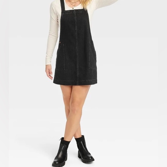 Universal Thread Sleeveless Black Denim Mini Dress - Picture 1 of 8